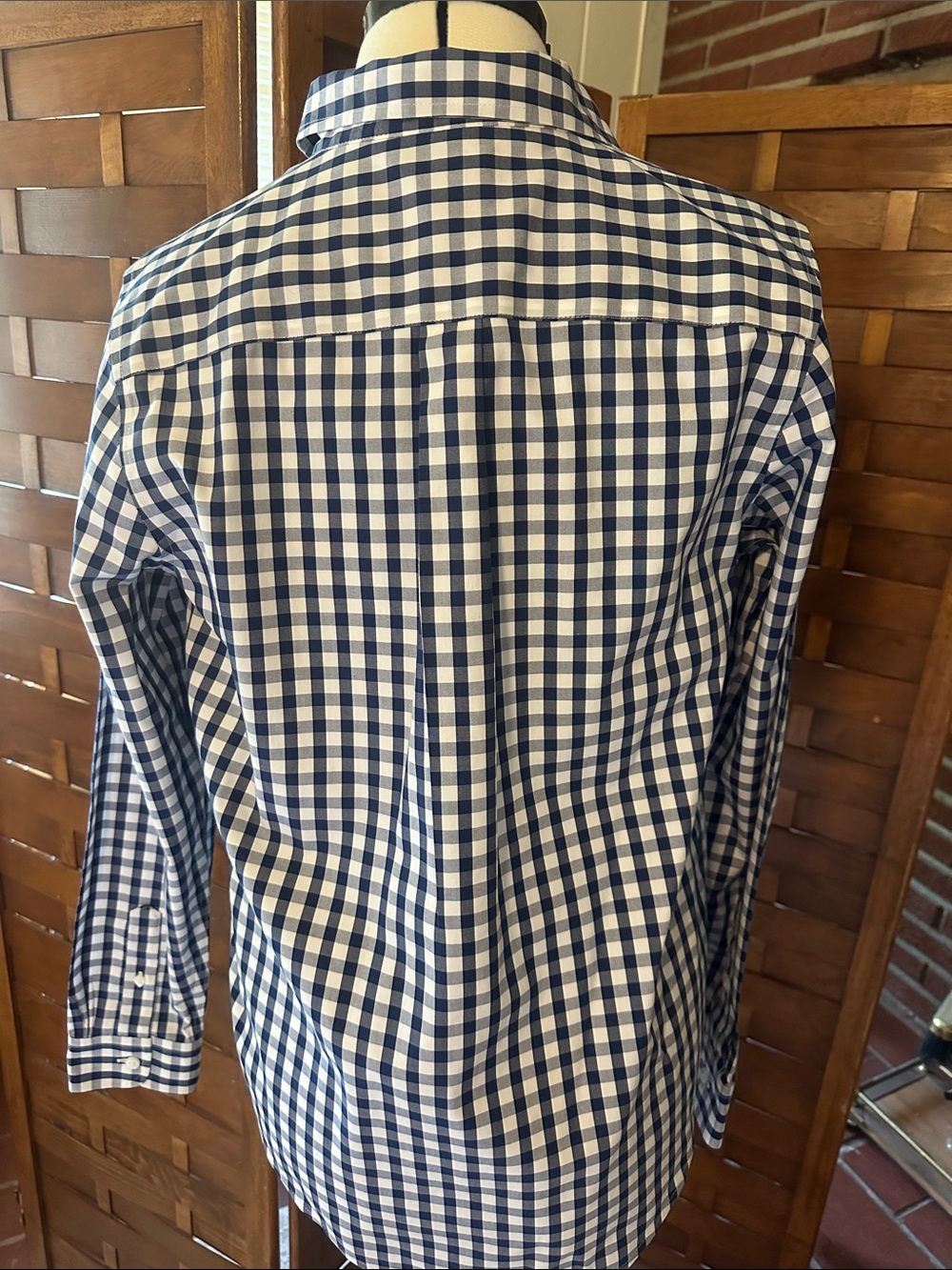 L.L. Bean Navy and White Gingham Shirt - Picture 4 of 4